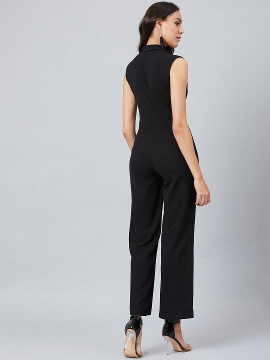 Athena Women Black Solid Basic Jumpsuit