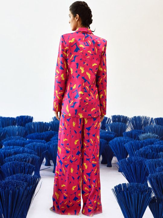 Baise Gaba Printed Single Breasted Blazer