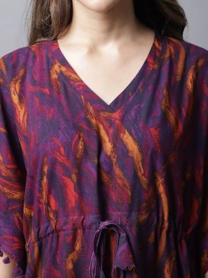 Boston Club Purple Printed Maxi Kaftan Nightdress
