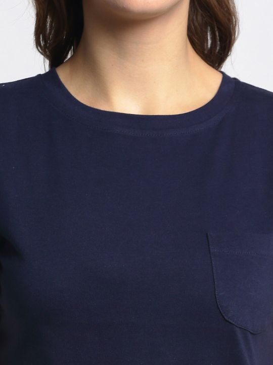 Boston Club Women Navy Blue & Black Night Suit