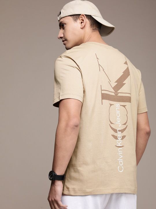 Calvin Klein Jeans Men Brand Logo Printed Pure Cotton T-shirt