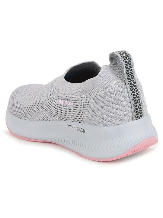 Campus Women Grey Mesh Walking Shoes