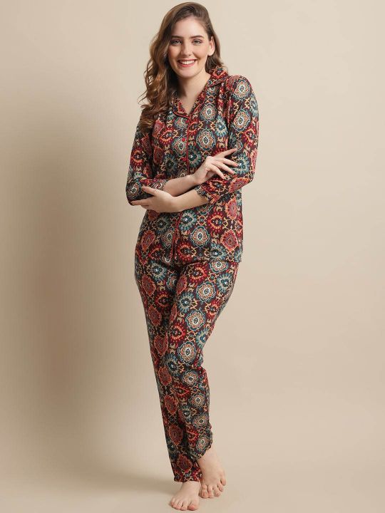 Claura Women Printed Night Suit