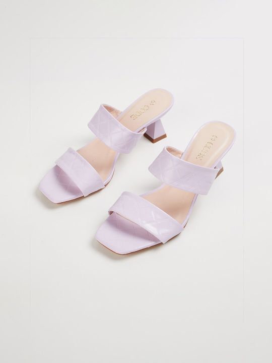 CODE by Lifestyle Textured Open Toe Block Heels