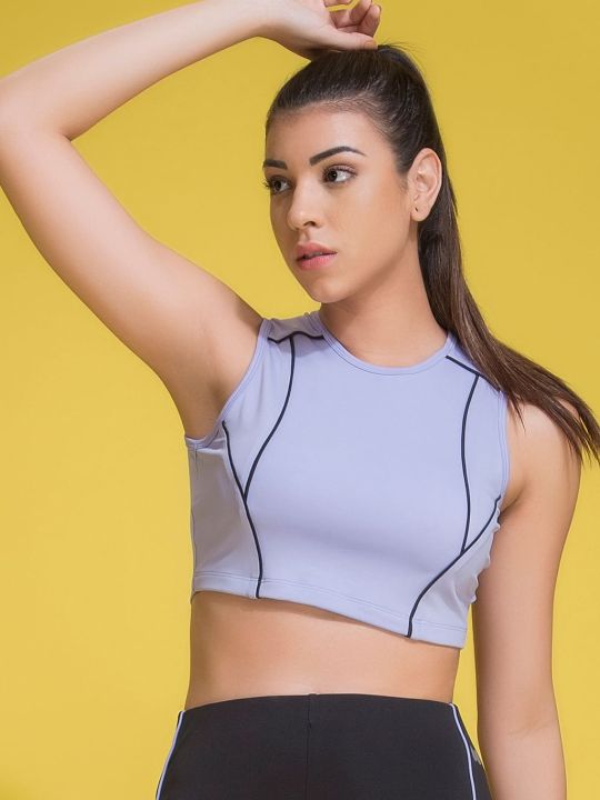 Comfort-Fit Active Crop Top in Lilac