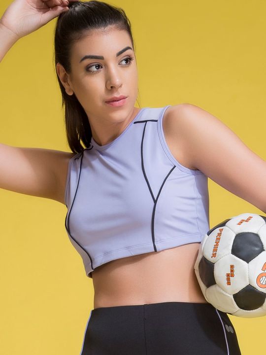 Comfort-Fit Active Crop Top in Lilac