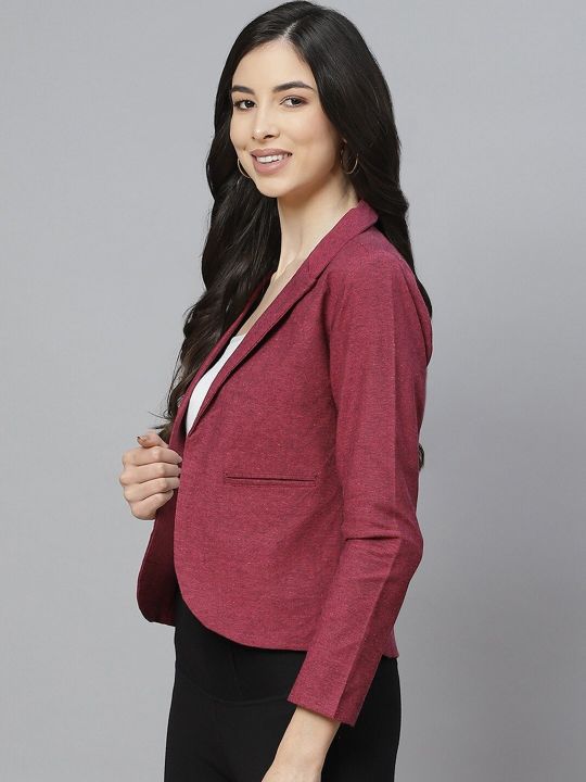 Cottinfab Women Single-Breasted Pure Cotton Formal Blazers