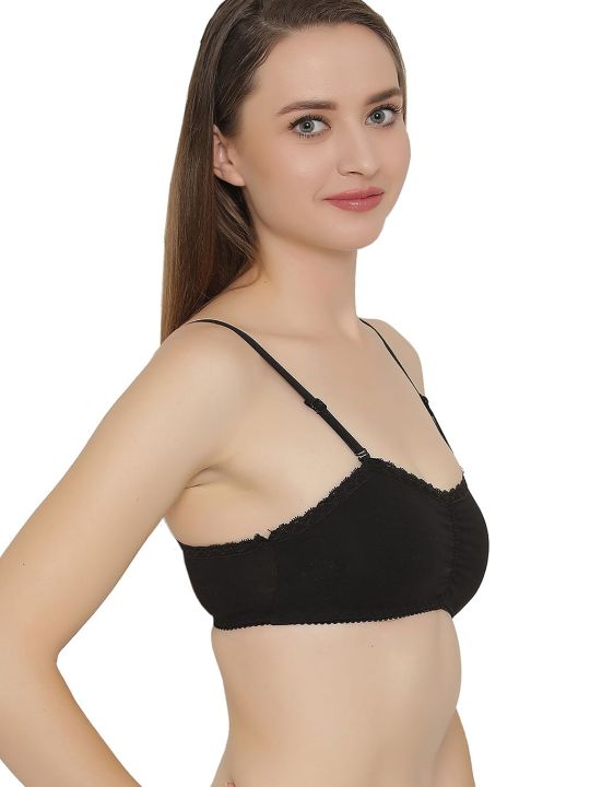 Cotton Non-Padded Non-Wired Multiway Beginners T-shirt Bra In Black