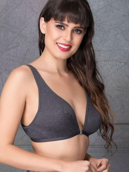 Cotton Non-Padded Non-Wired Plunge Bra
