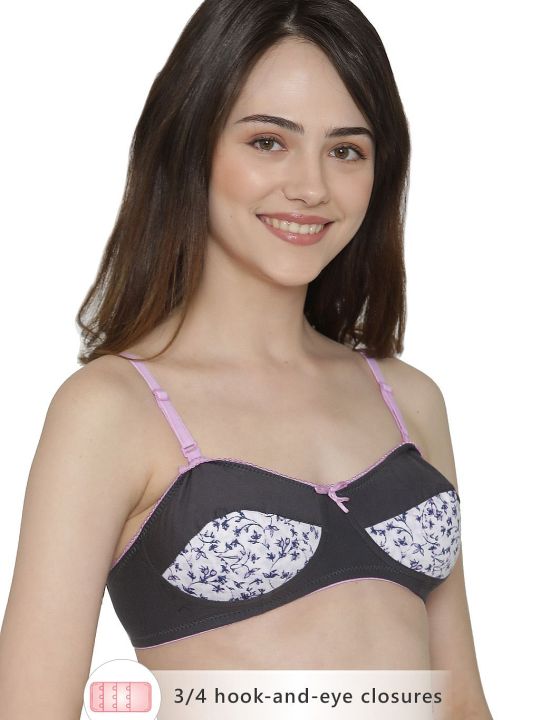 Cotton Non-Padded Non-Wired Printed Multiway Balconnette Bra In Multi Color