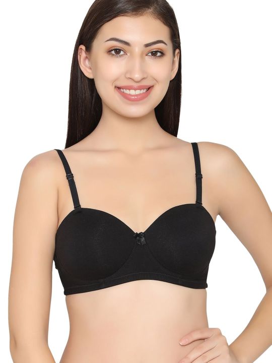 Cotton Padded Non-Wired Strapless Balconette T-Shirt Bra