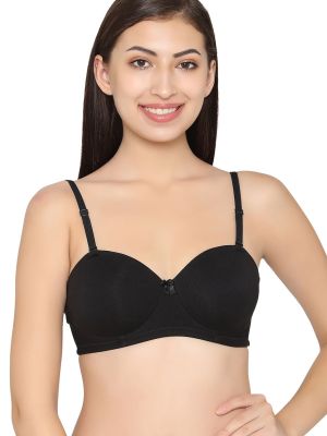 Cotton Padded Non-Wired Strapless Balconette T-Shirt Bra