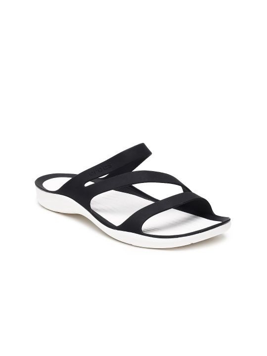 Crocs Women Black Solid Swiftwater Open Toe Flats