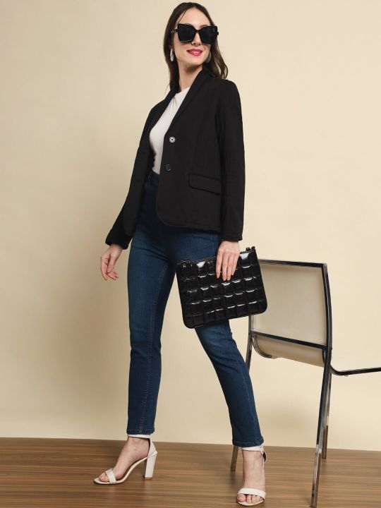 Darzi Women Fleece Single-Breasted Blazers