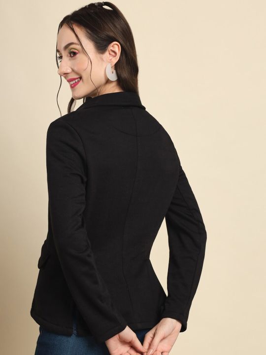 Darzi Women Fleece Single-Breasted Blazers