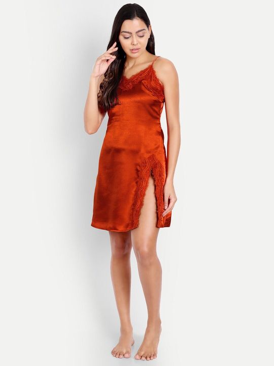 DECOREALM Satin Nightdress
