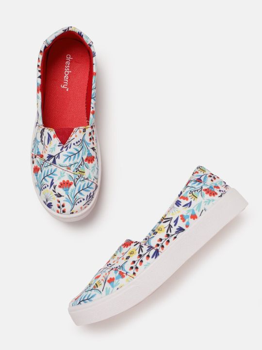 DressBerry Women Floral Printed Slip-On Sneakers