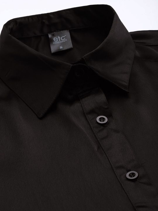 ETC Women Black Solid 3-Piece Night suit