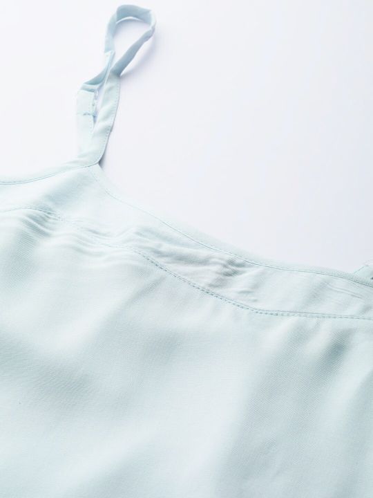 ETC Women Blue Solid Shorts Set