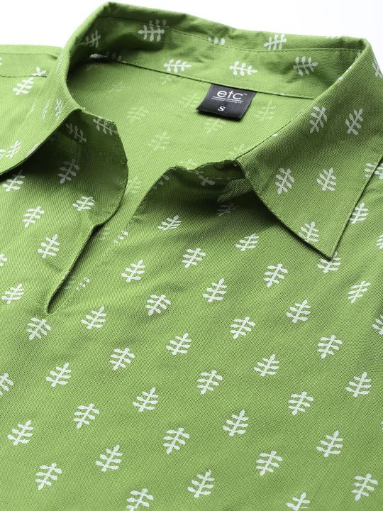 ETC Women Green Printed Night suit