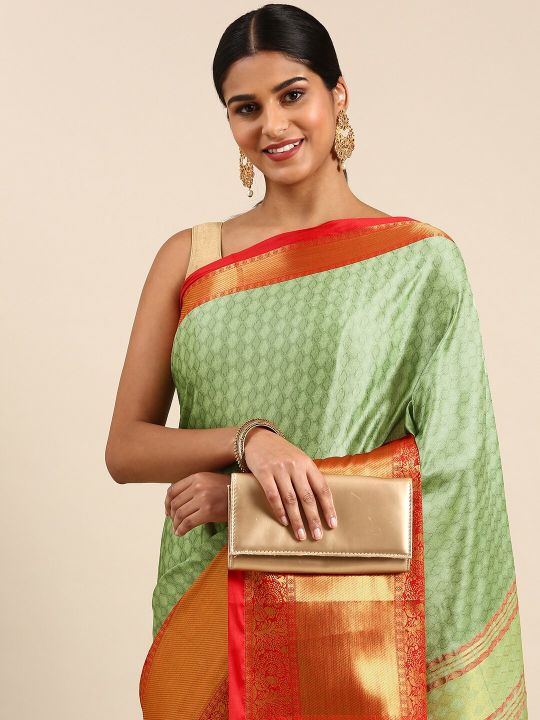 FASHDEAL Ethnic Motifs Zari Pure Cotton Saree