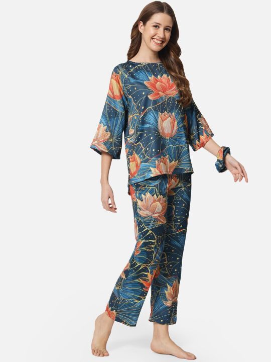 FFLIRTYGO Floral Printed Night Suit