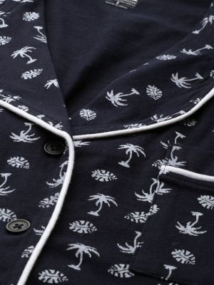 HERE&NOW Women 2 Pc Black & White Printed Night suit