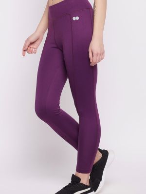 High Rise Active Tights in Violet with Side Pocket
