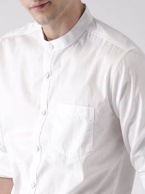 HIGHLANDER Men White Slim Fit Casual Shirt