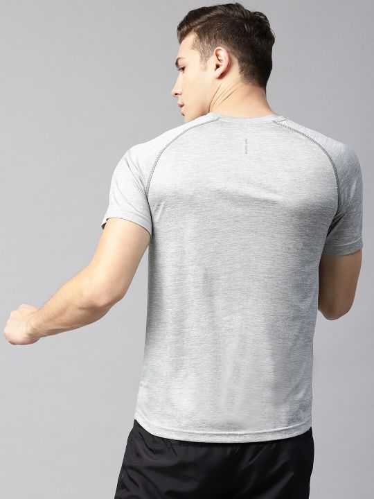 HRX by Hrithik Roshan Men Grey with Grindle Effect RAPID-DRY T-shirt