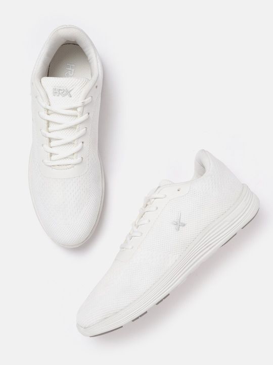 HRX by Hrithik Roshan Women White Woven Design Running Shoes