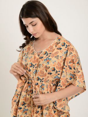 Ikk Kudi by Seerat Floral Printed Pure Cotton Night Suit