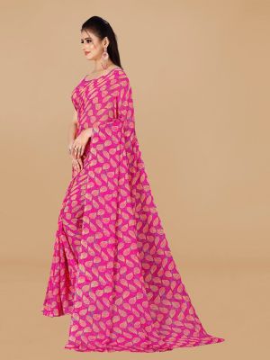 KALINI Floral Printed Pure Georgette Saree