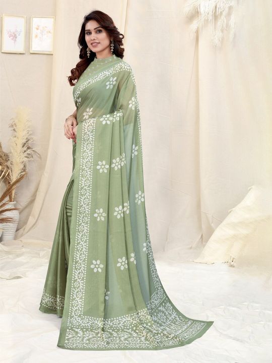 KALINI Printed Batik Saree