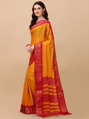 KALINI Pure Silk Zari Border Ilkal Saree