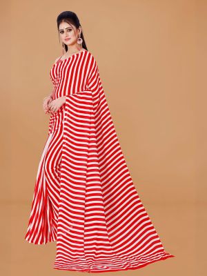 KALINI Striped Pure Georgette Saree