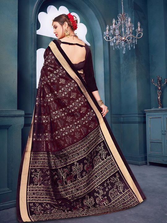 KALINI Warli Printed Sambalpuri Saree