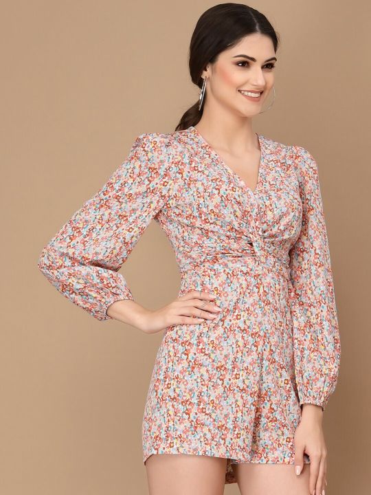 KASSUALLY Multicoloured Printed Playsuit
