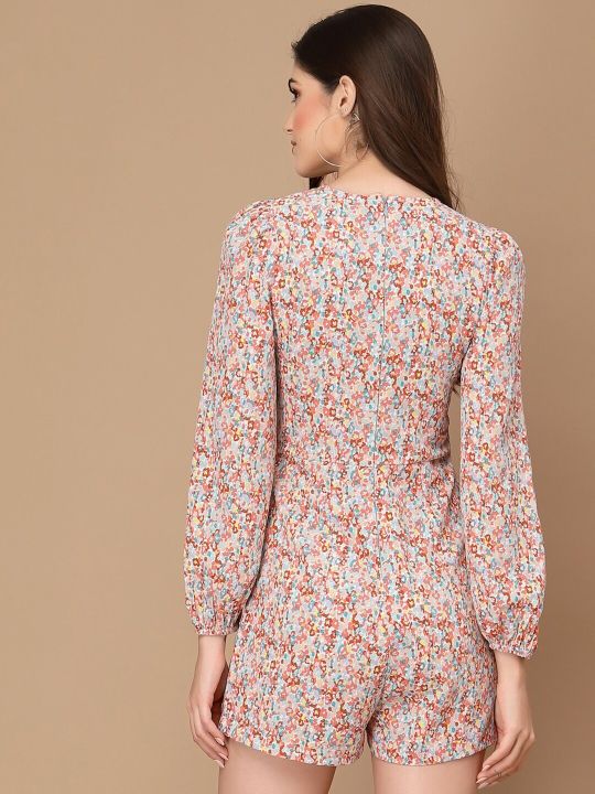 KASSUALLY Multicoloured Printed Playsuit