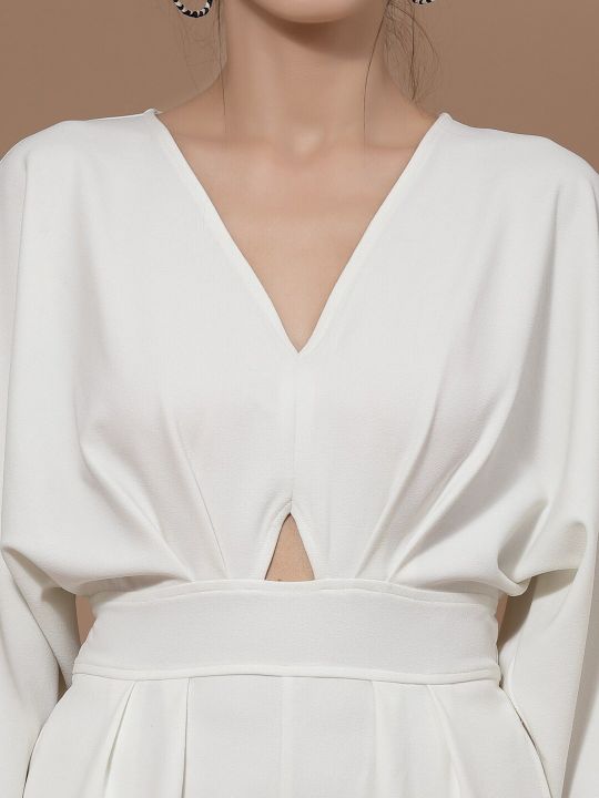 KASSUALLY Women White Basic Jumpsuit