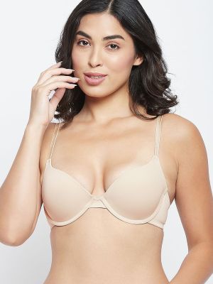 Level 1 Push-up Underwired Demi Cup Balconette Bra in Nude Colour