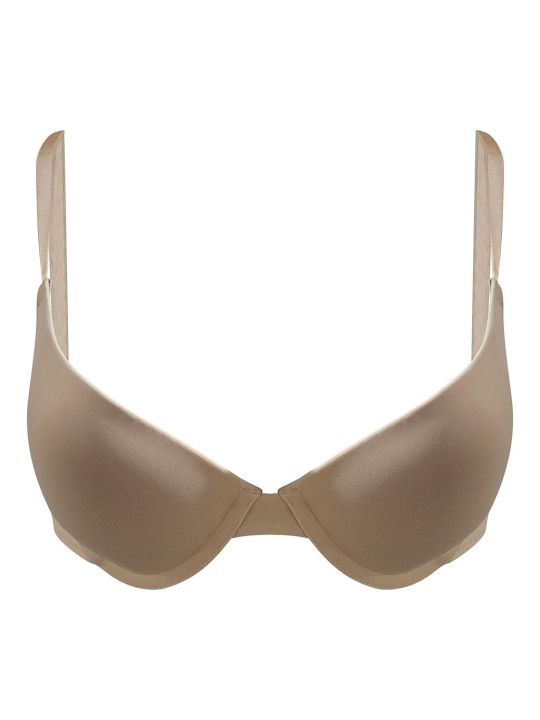 Level 1 Push-up Underwired Demi Cup Balconette Bra in Nude Colour