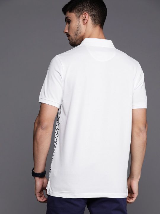 Louis Philippe Men Printed Polo Collar T-shirt