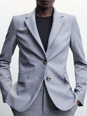 MANGO Shoulder Padded Single-Breasted Sustainable Blazer
