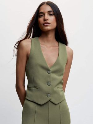 MANGO Solid Sustainable Crop Waistcoat