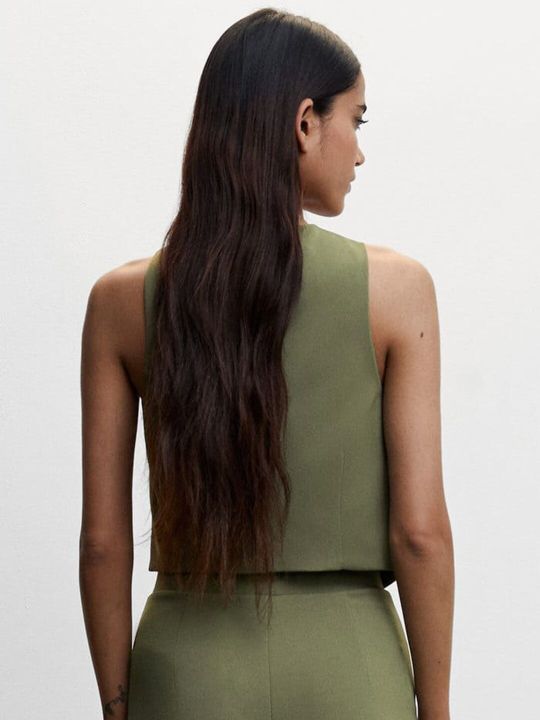 MANGO Solid Sustainable Crop Waistcoat