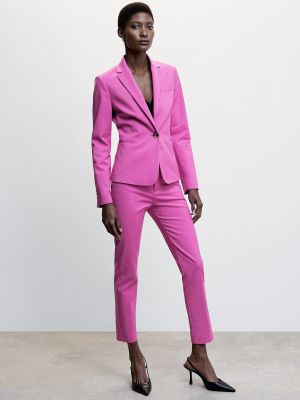 MANGO Sustainable Notched Lapel Collar Regular Fit Single Breasted Blazer