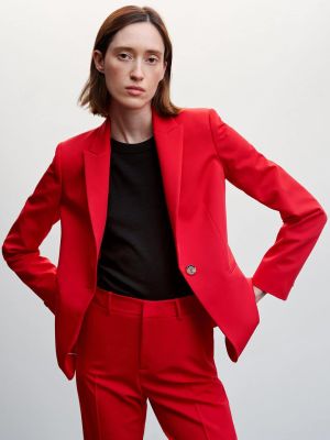 MANGO Sustainable Notched Lapel Single Breasted Regular Fit Blazer