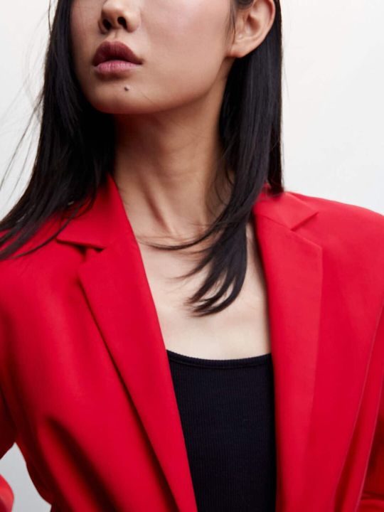 MANGO Valentine Collection Sustainable Open Front Blazer With Belt