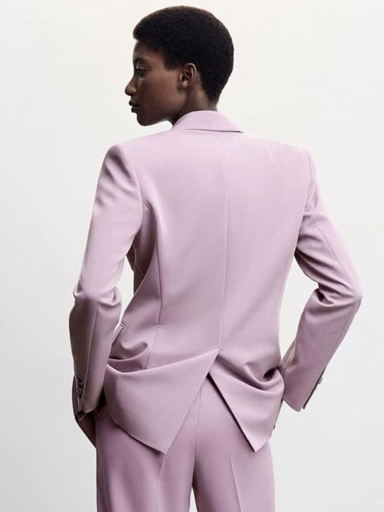 MANGO Women Sustainable Solid Singe-Breasted Formal Blazer